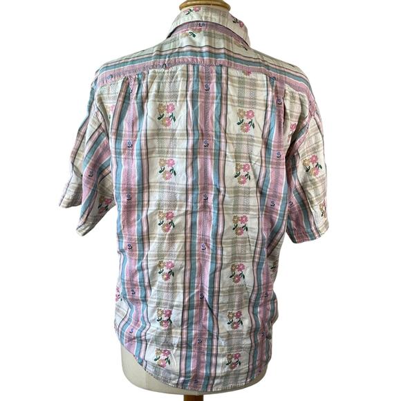 vintage 90s cottage grandmacore pink blouse - Picture 5 of 9